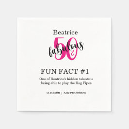 50-årsdag och fantastisk 50-årsdag Roligt Fakt Ros Pappersservett