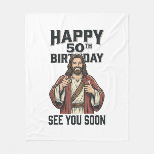50-årsdag Se Dig Snart Religiöst Humor Design_ Fleecefilt