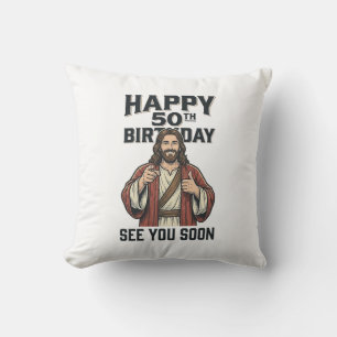 50-årsdag Se Dig Snart Religiöst Humor Design_ Kudde