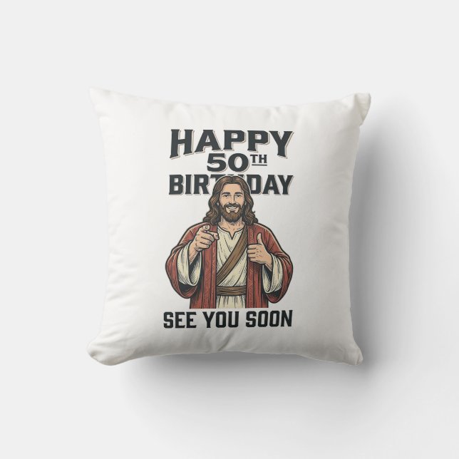 50-årsdag Se Dig Snart Religiöst Humor Design_ Kudde (Framsida)