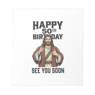 50-årsdag Ser dig snart religiös humor design_ Anteckningsblock