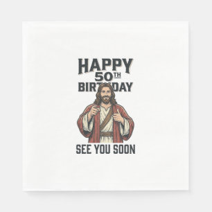 50-årsdag Ser dig snart Religiöst humor design_ Pappersservett