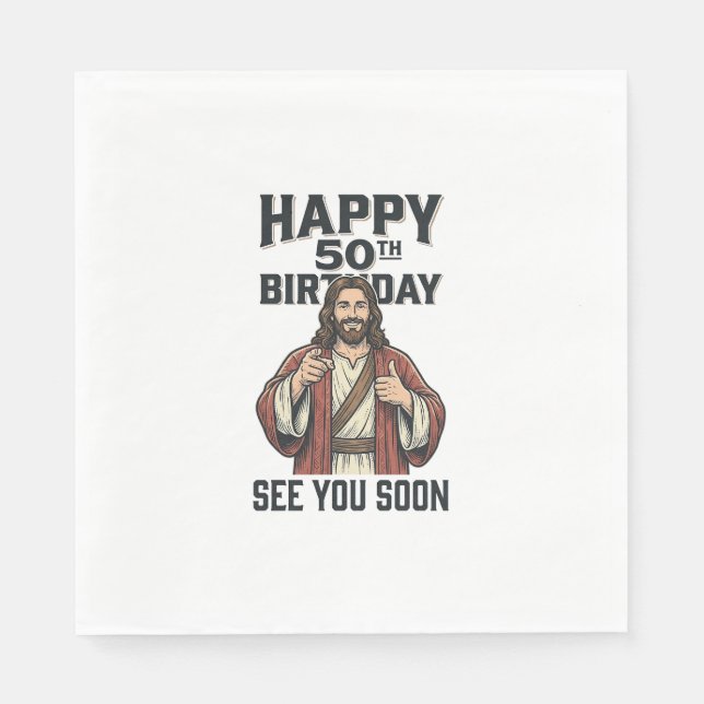 50-årsdag Ser dig snart Religiöst humor design_ Pappersservett (Framsidan)
