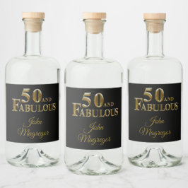 50-årsdag spritflaskor etikett