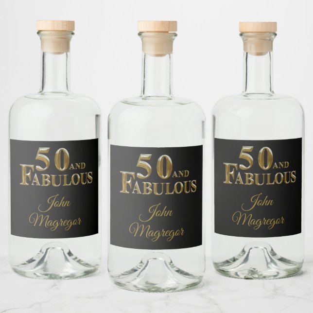 50-årsdag  spritflaskor etikett (Flaskor)