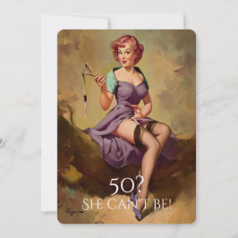 50-årsdag, Vintage, Sexig Pin Up-flicka, Anpassad Inbjudningar