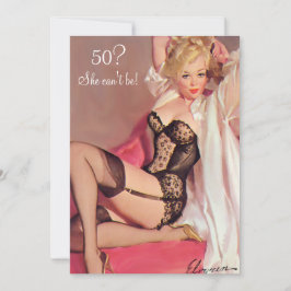 50-årsdag, Vintage Sexig Pin Up Svart Underkläder Inbjudningar