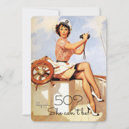 50-årsdag, Vintage, Sexig Pinup-flicka Inbjudningar