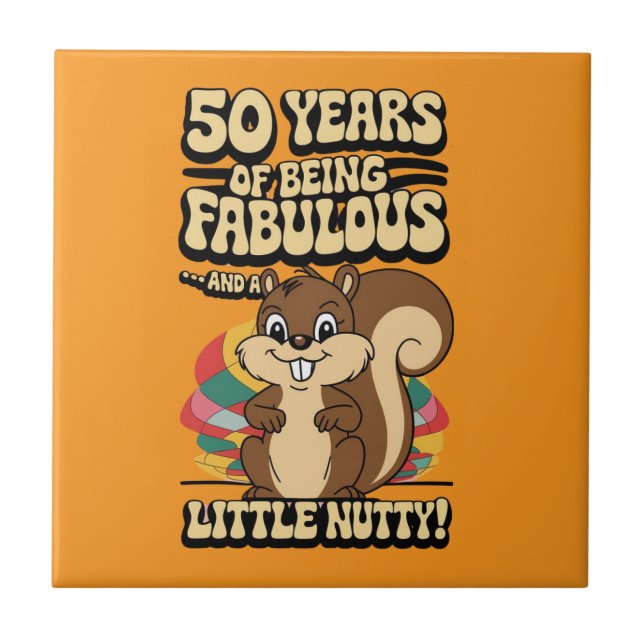 50-årsdagars ekorre dricker mattor kakelplatta (Framsidan)