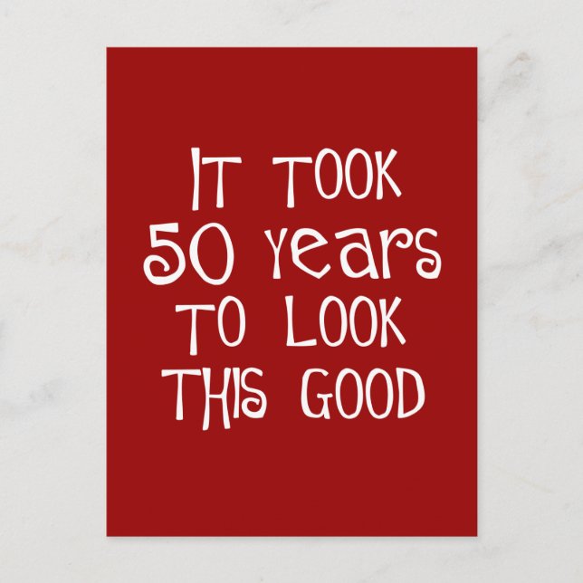 50-årsdagen, 50 år för att se den här bran! vykort (Framsida)