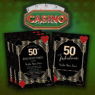 50-årsdagen av Casino Poker och Fabulous Inbjudningar