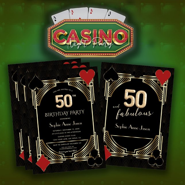 50-årsdagen av Casino Poker och Fabulous Inbjudningar (Skapare uppladdad)