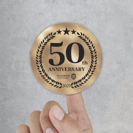 50-årsdagen av Guld Business Logotyp minnesstund Runt Klistermärke