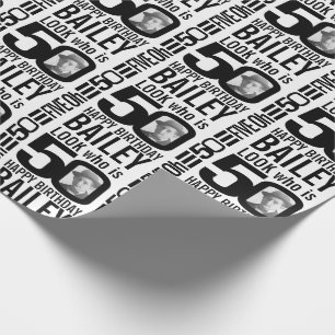 50-årsdagen av mono Titta 50-anpassningsbars foto Presentpapper