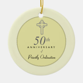 50-årsdagen av prästen med Embossed Kor Julgransprydnad Keramik
