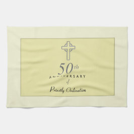50-årsdagen av prästen med Embossed Kor Kökshandduk