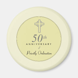 50-årsdagen av prästen med Embossed Kor Magnet