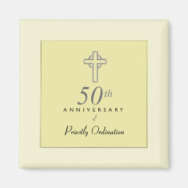 50-årsdagen av prästen med Embossed Kor Magnet