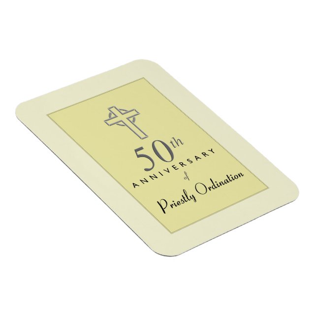 50-årsdagen av prästen med Embossed Kor Magnet (Högersidan)