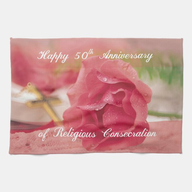 50-årsdagen av Religiösa Consecration Ro Kökshandduk (Horisontell)