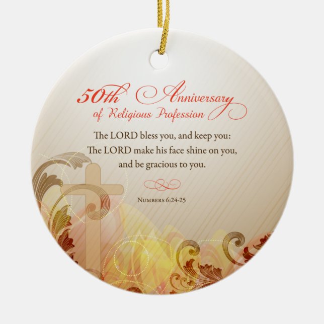 50-årsdagen av Religiösans yrkesverksamhet, Nun Julgransprydnad Keramik (Framsidan)
