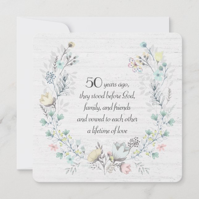 50-årsdagen av utandning på trä inbjudningar (Framsida)