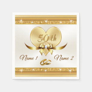 50-årsdagen Cocktail Napkins, Personlig Pappersservett