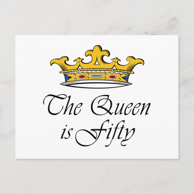 50-årsdagen Drottningen är 50! Vykort (Framsida)