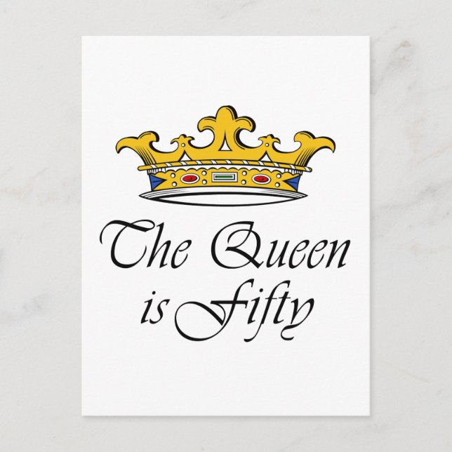 50-årsdagen Drottningen är 50! Vykort (Framsida)