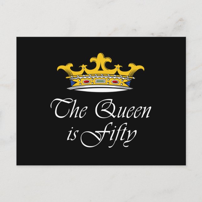 50-årsdagen Drottningen är 50! Vykort (Framsida)