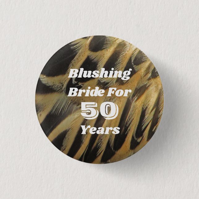 50-årsdagen Feather Milestone Firande Knapp (Framsida)