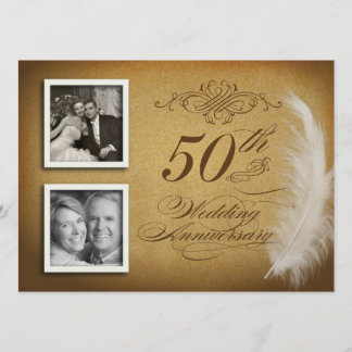 50-årsdagen Finare Feather 2 Photo Inbjudan