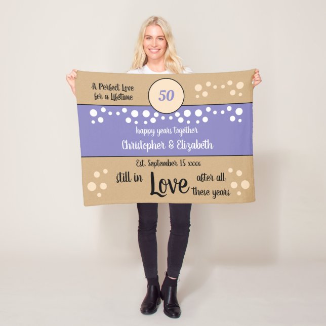 50-årsdagen för lila och guld fortfarande i kärlek fleecefilt (På plats)