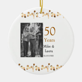 50-årsdagen för lycklig lägger till ett par namn-d julgransprydnad keramik