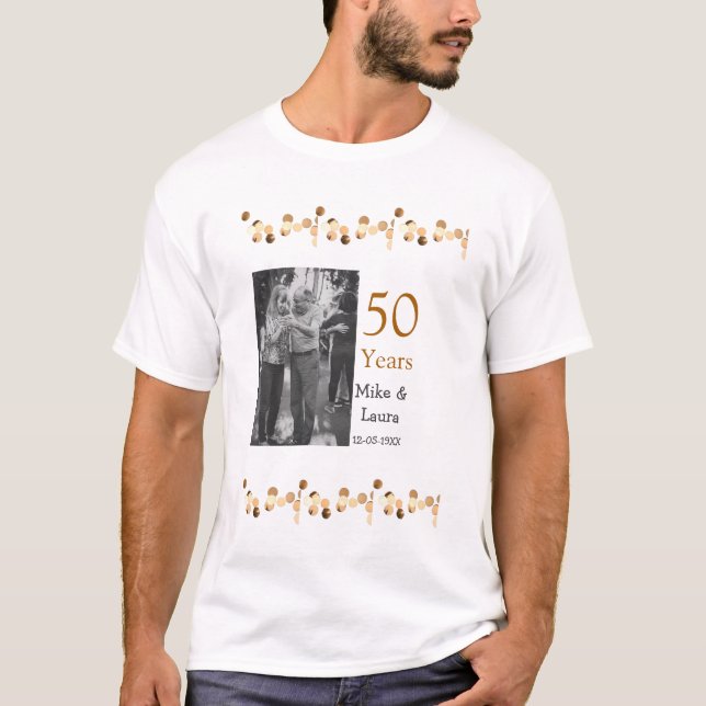 50-årsdagen för lycklig lägger till ett par namn-d t shirt (Framsida)