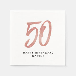 50-årsdagen för personligen ro guld glitter pappersservett