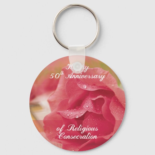 50-årsdagen för Religiösa Consecration Rosa Ro Nyckelring (Framsida)