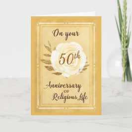 50-årsdagen för Religiösan Life Nun Vit ros Kort