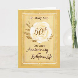 50-årsdagen för Religiösan Life Nun Vit ros Kort