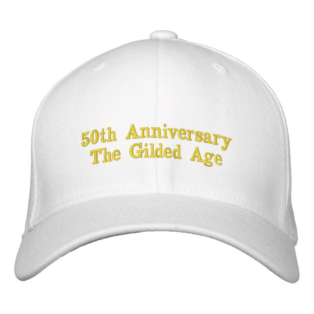 50-årsdagen Gilded Age Embroized Hat - Guld Broderad Keps (Framsida)