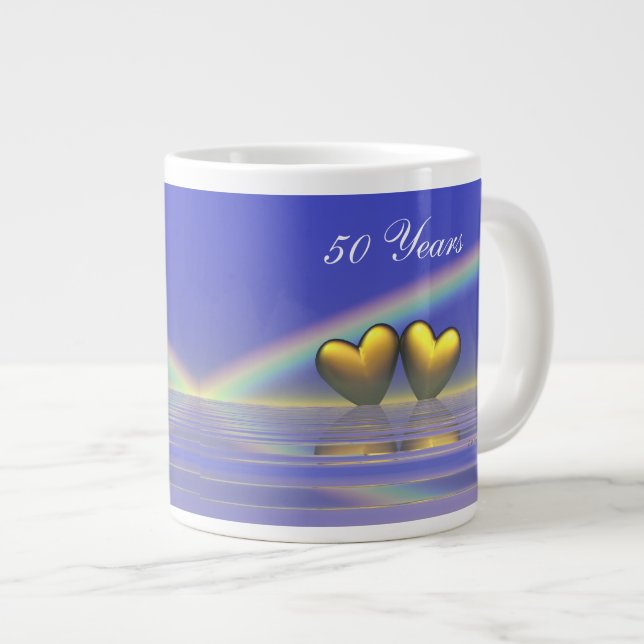 50-årsdagen Golden Hearts Jumbo Mugg (Framsida höger)