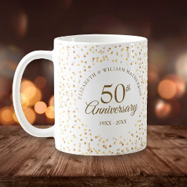 50-årsdagen Golden Hearts Kaffemugg