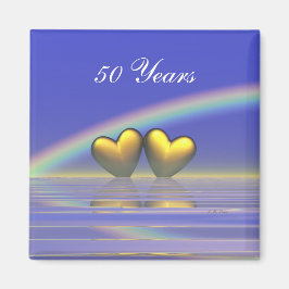 50-årsdagen Golden Hearts Magnet