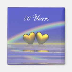 50-årsdagen Golden Hearts Magnet