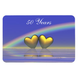 50-årsdagen Golden Hearts Magnet