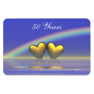 50-årsdagen Golden Hearts Magnet