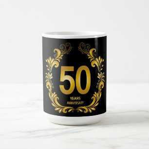 50-årsdagen Guld Glitter Kaffemugg