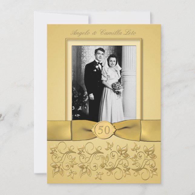 50-årsdagen Guld Inbjudan (Framsida)