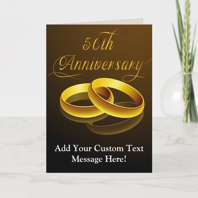 50-årsdagen | Guld Script Kort (Framsida)