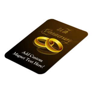 50-årsdagen Guld Script Magnet